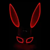 El Wire Kanin LED Mask - Röd