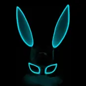 El Wire Kanin LED Mask - Turkos