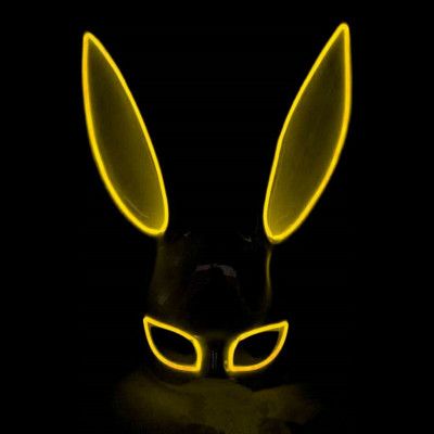 El Wire Kanin LED Mask - Vit