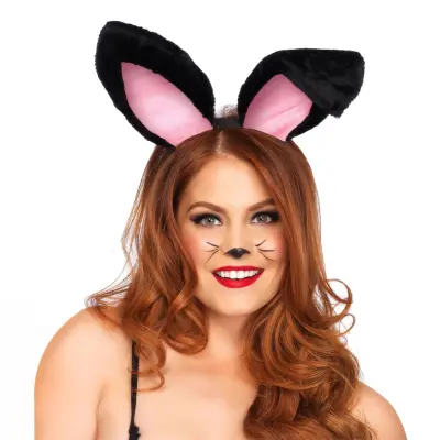 Kaninöron på Diadem Svarta Deluxe - One size