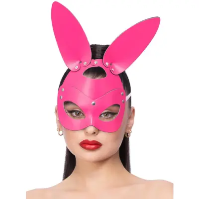 Kaninmask Läder Rosa