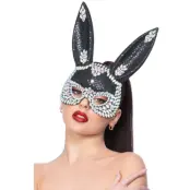 Kaninmask Med Plajetter Svart