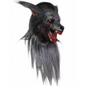 Black Wolf - Heltäckande Latexmask med Hår
