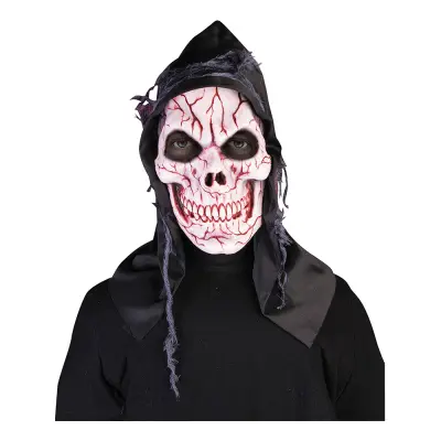 Dödskalle med Huva Latexmask - One size