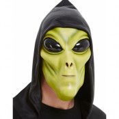 Grön Alien Latexmasker med Stora Ögon och Huva