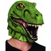 Grön Heltäckande T-Rex Latexmask