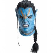 Licensierad Avatar Jake Sully Latexmask med Fläta