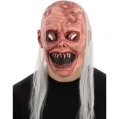 Skrämmande Leende Zombie - Latexmask med Hår