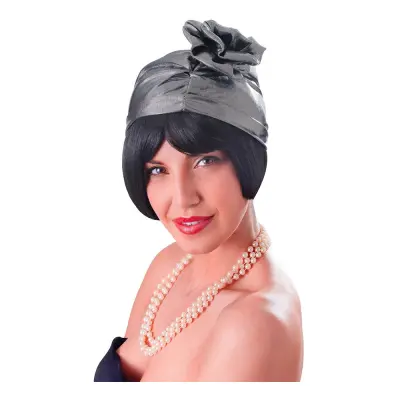 20-tals Hatt med Ros Silver - One size