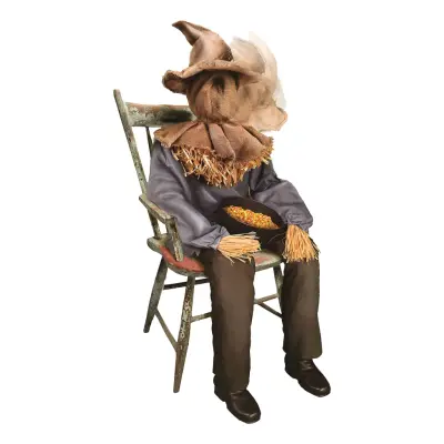 Animerad Sittande Fågelskrämma med Ljud Prop