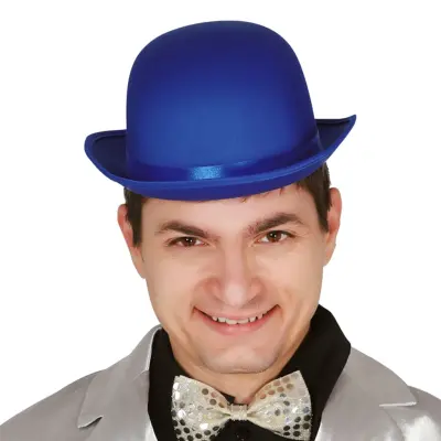 Blå Bowlerhatt - One size