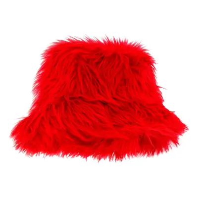 Bucket Hatt Fluffig Röd - One size