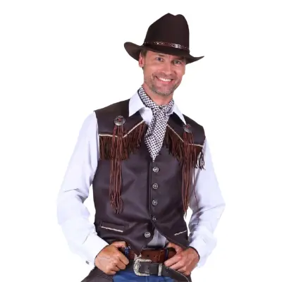 Cowboy Väst Herr Brun Deluxe - Small