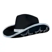 Cowboyhatt med Strass Stjärnor Svart - One size