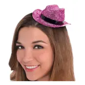 Cowboyhatt Mini Rosa Glitter - One size