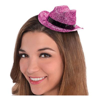 Cowboyhatt Mini Rosa Glitter - One size