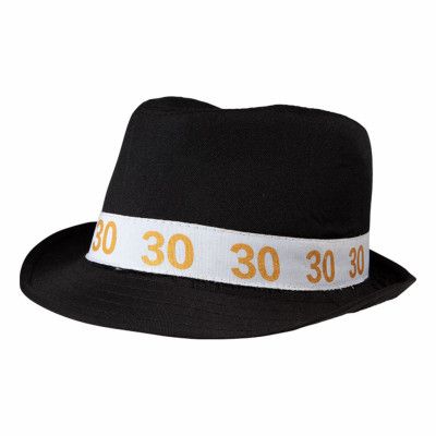 Fedorahatt Svart med Siffra 30 - One size