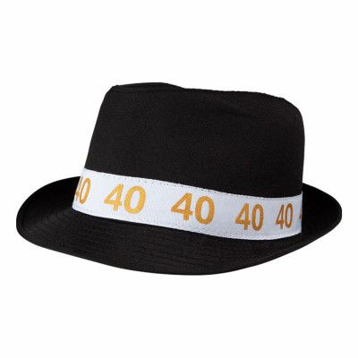 Fedorahatt Svart med Siffra 40 - One size