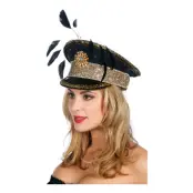 Festivalhatt Guld/Glitter med Fjädrar - One size