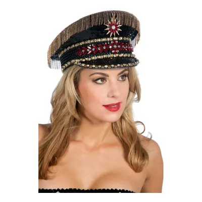 Festivalhatt Guld/Svart med Fransar - One size