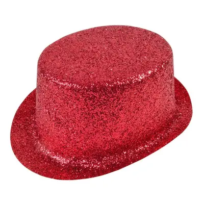 Glittrande Höghatt Röd - One size