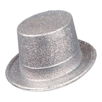 Glittrig Höghatt Silver i Plast - One size