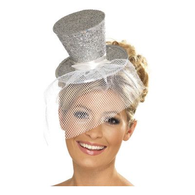 Glittrig Minihatt - Silver