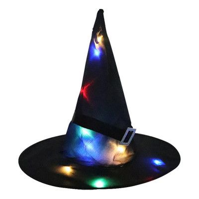 Häxhatt med LED-belysning - Svart