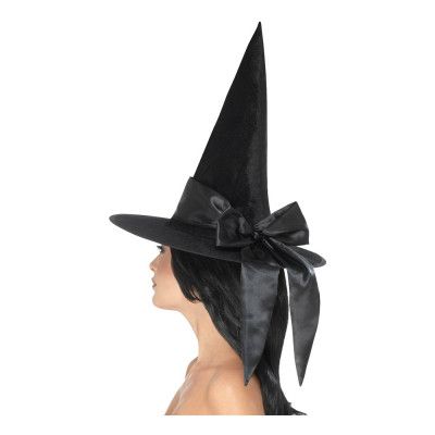 Häxhatt Svart med Rosett - One size