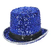 Höghatt med Paljetter Blå - One size