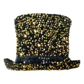 Höghatt med Paljetter Guld - One size