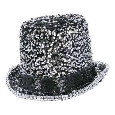 Höghatt med Paljetter Silver - One size