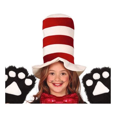 Höghatt Röd/Vit Randig Barn - One size