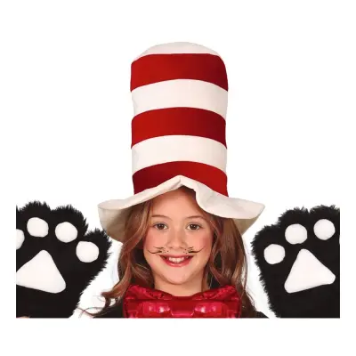 Höghatt Röd/Vit Randig Barn - One size