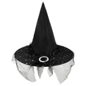 Halloween Häxhatt Med Tyll 38x32cm