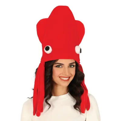 Hatt Bläckfisk Röd - One size