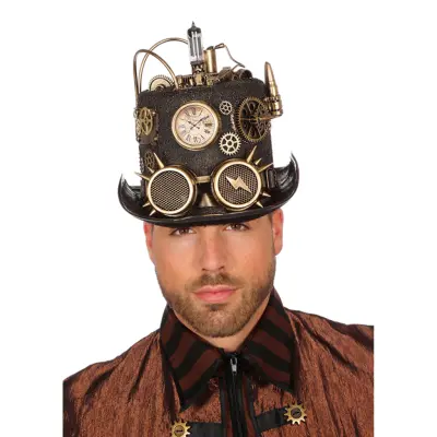 Hatt Steampunk med Belysning Deluxe - One size