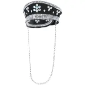 Kaptenshatt Med Paljetter Svart