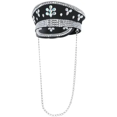 Kaptenshatt Med Paljetter Svart