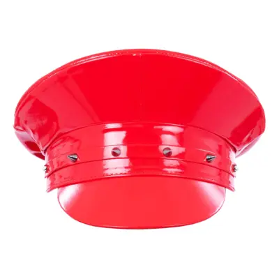 Kaptenshatt Röd med Nitar - One size