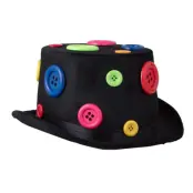 Cylinderhatt med Knappar Flerfärgad - One size