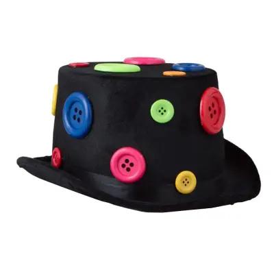 Cylinderhatt med Knappar Flerfärgad - One size