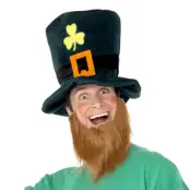 Leprechaun Hatt och Skägg - One size