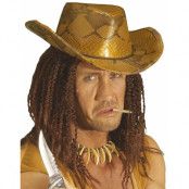 Lux Cowboy Hatt med Reptilmönster - Brun