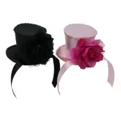 Minihatt med Ros & Rosett - Rosa