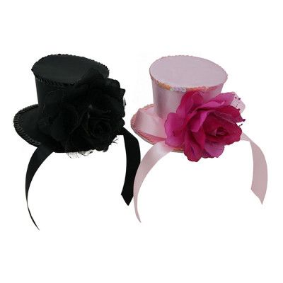 Minihatt med Ros & Rosett - Rosa