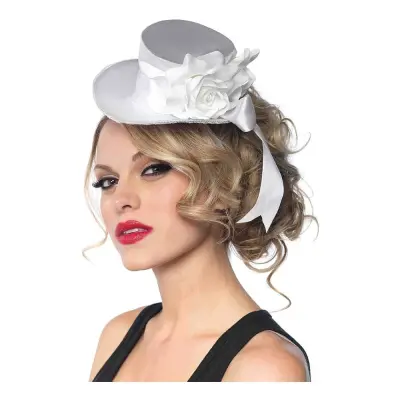 Minihatt med Rosett Deluxe - Vit