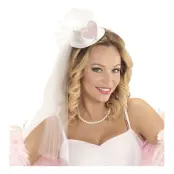 Minihatt med Slöja Vit - One size