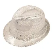 Paljetthatt Gangster Silver - One size