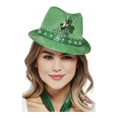 Paljetthatt St Patricks Day Grön - One size